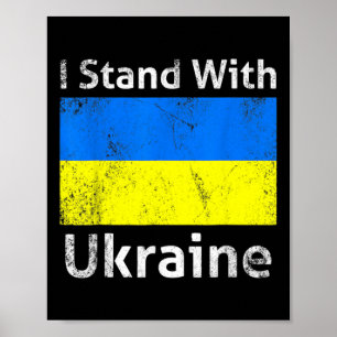 Jag Står Med Ukrainas Flagga Fri Support Frihet Sä Poster