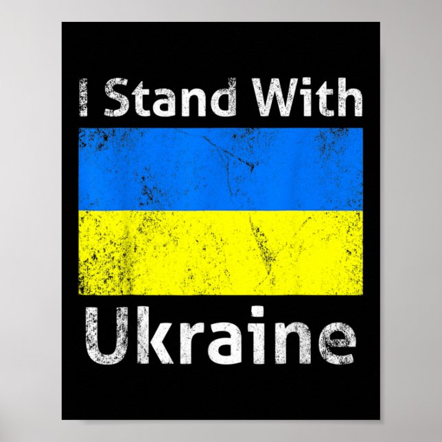 Jag Står Med Ukrainas Flagga Fri Support Frihet Sä Poster (Framsidan)