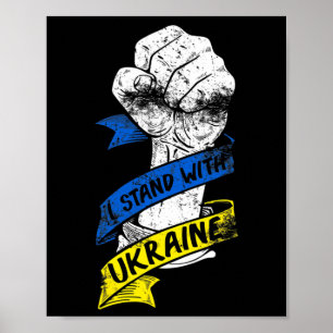 Jag Står Med Ukrainas Flagga Power Band Stödar Ukr Poster