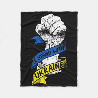 Jag Står Med Ukrainas Flagga Power Band Stödjer Uk Fleecefilt