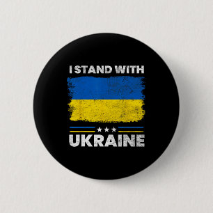 Jag Står Med Ukrainas Flagga - Ukrainsk Flagga - U Knapp