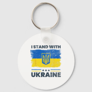 Jag Står Med Ukrainas Flagga - Ukrainsk Flagga - U Nyckelring