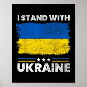 Jag Står Med Ukrainas Flagga - Ukrainsk Flagga - U Poster