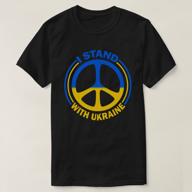 Jag står med Ukrainas fredssymbol T Shirt (Design framsida)