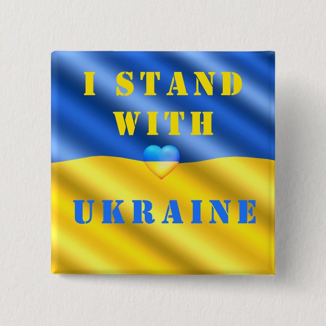 Jag står med Ukrainas knapp Support Freedom Peace (Framsida)