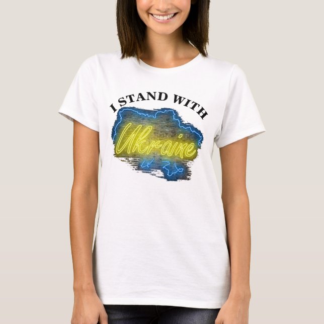 JAG STÅR MED UKRAINE T-Shirt (Framsida)