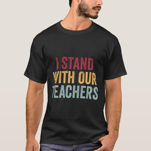 Jag Står Med Våra Lärare Studenter Ungdom T Shirt (Framsida)