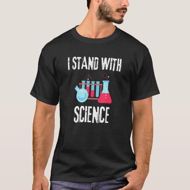 Jag står med vetenskapliga testen för lab-utrustni t shirt (Framsida)