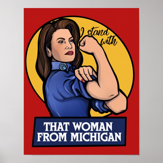 Jag står på den där kvinnan från Michigan Poster (Framsidan)