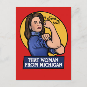 Jag står på den där kvinnan från Michigan Vykort