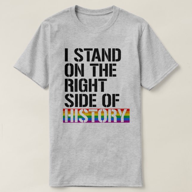 Jag står på historiens höger t shirt (Design framsida)