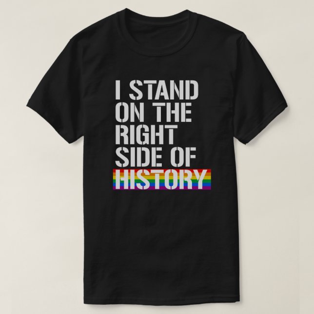 Jag står på historiens höger t shirt (Design framsida)