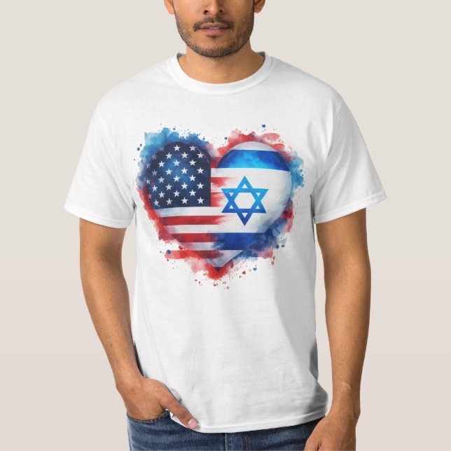 Jag står på Israels Flagga T Shirt (Framsida)
