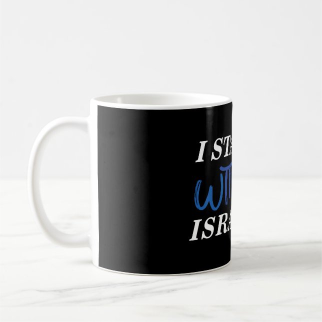 Jag står på Israels sida | Pride Black Kaffemugg (Vänster)