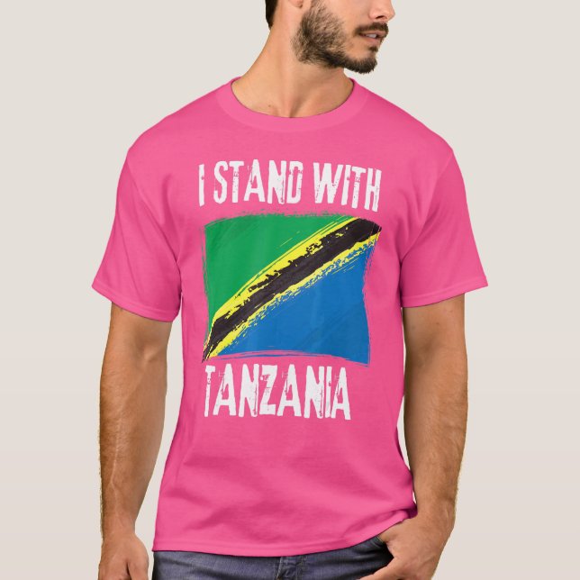 Jag står på Tanzania Flagga Tanzanias Flagga T Shirt (Framsida)