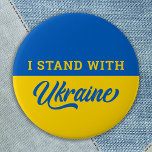 Jag står på Ukrainas blå Gult Flagga ukraniska Knapp<br><div class="desc">Ukrainas Flagga i blått och gult för att visa stöd för fred och frihet i Ukraina. COPYRIGHT © 2021 Judy Burrows,  Black Hund Art - Med alla Höger reserverade. Jag står med Ukraina Blue Gult Flagga Ukranian-knapp</div>