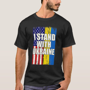 Jag står på Ukrainas Flagga American Flagga T Shirt