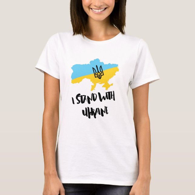Jag står på Ukrainas Flagga - Kvinnor T Shirt (Framsida)