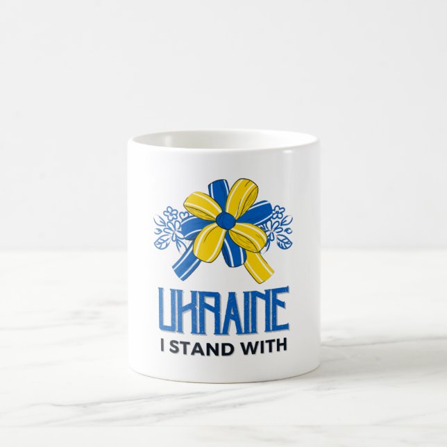Jag står på Ukrainas Flagga - stödja ukrainare Kaffemugg (Center)