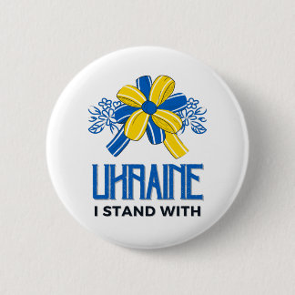 Jag står på Ukrainas Flagga - stödja ukrainare Knapp