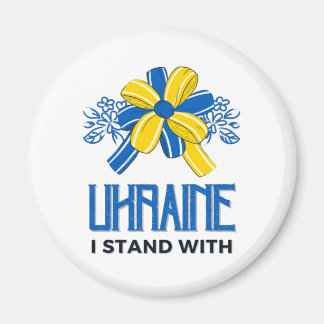 Jag står på Ukrainas Flagga - stödja ukrainare Magnet