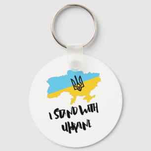 Jag står på Ukrainas Flagga - stödja ukrainare Nyckelring