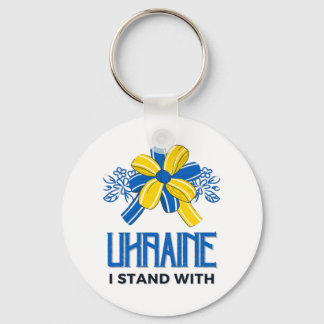 Jag står på Ukrainas Flagga - stödja ukrainare Nyckelring