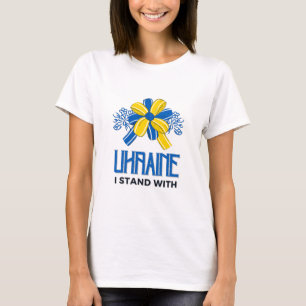 Jag står på Ukrainas Flagga - stödja ukrainare T-S T Shirt