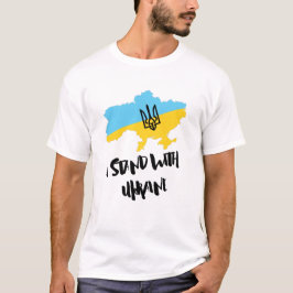 Jag står på Ukrainas Flagga - stödja ukrainare T Shirt