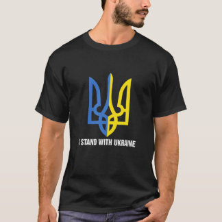 Jag står på Ukrainas Flagga Support Ukraina Ukrain T Shirt