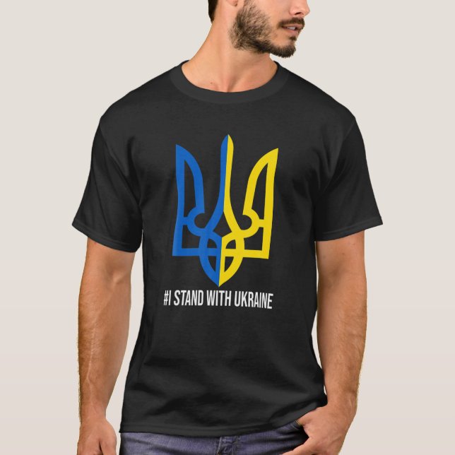 Jag står på Ukrainas Flagga Support Ukraina Ukrain T Shirt (Framsida)