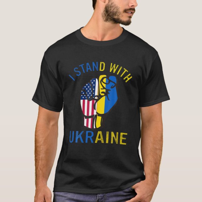 Jag står på Ukrainas Flagga T Shirt (Framsida)