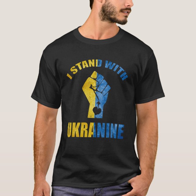 Jag står på Ukrainas Flagga T Shirt (Framsida)