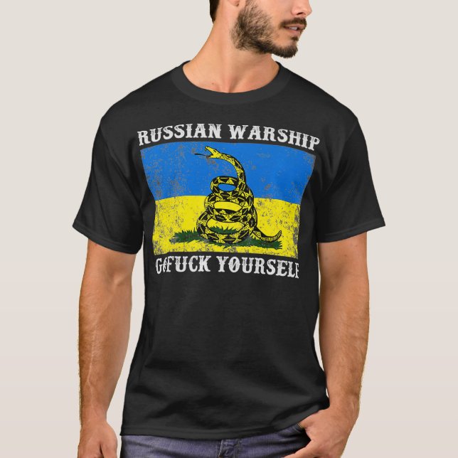 Jag står på Ukrainas Flagga. T Shirt (Framsida)
