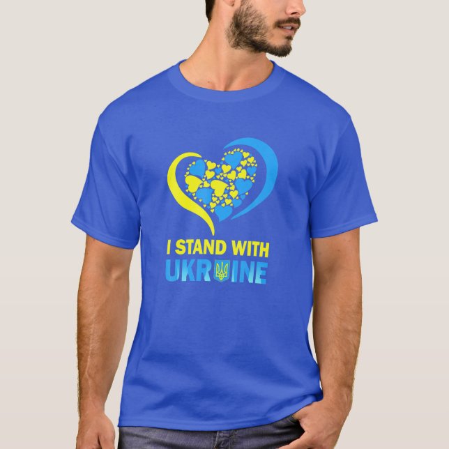 Jag står på Ukrainas fredshjärt Ukraina T Shirt (Framsida)