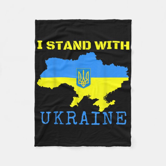 Jag står på Ukrainas Karta End Ukrainska Flagga St Fleecefilt (Framsidan)