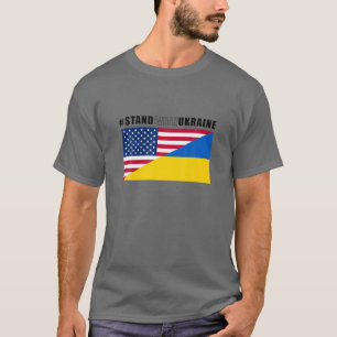 Jag står på Ukrainas sida. Amerikanska och ukrains T Shirt