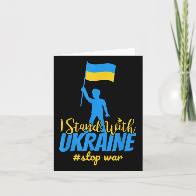 Jag står på Ukrainas sida för att få fred att stop Kort (Framsida)