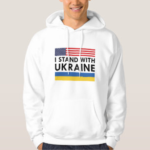 Jag står på Ukrainas sida Hoodie