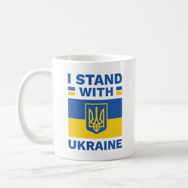 Jag står på Ukrainas sida Kaffemugg (Vänster)