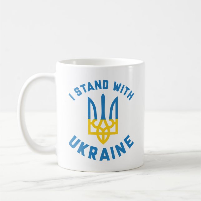 Jag står på Ukrainas sida Kaffemugg (Vänster)