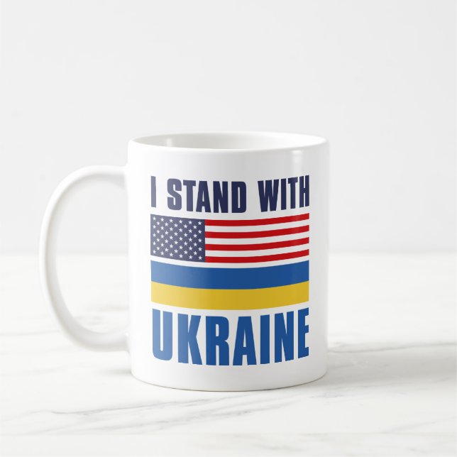 Jag står på Ukrainas sida Kaffemugg (Vänster)