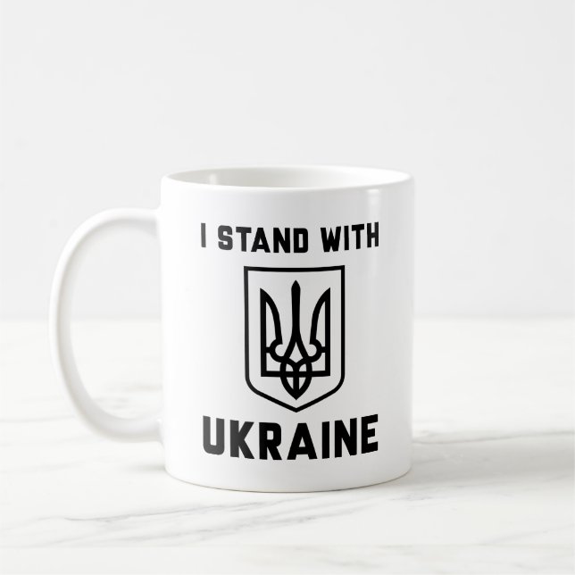 Jag står på Ukrainas sida Kaffemugg (Vänster)