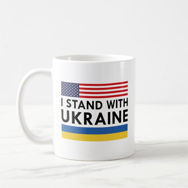 Jag står på Ukrainas sida Kaffemugg (Vänster)