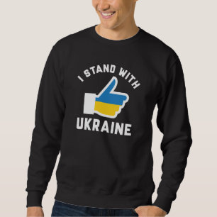 Jag står på Ukrainas sida Lång Ärmad Tröja