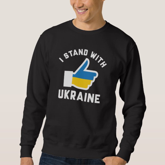 Jag står på Ukrainas sida Lång Ärmad Tröja (Framsida)