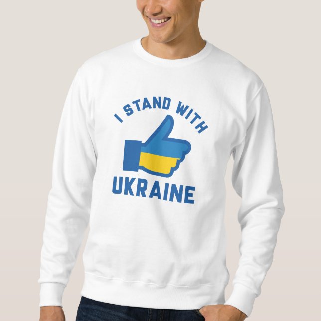 Jag står på Ukrainas sida Lång Ärmad Tröja (Framsida)