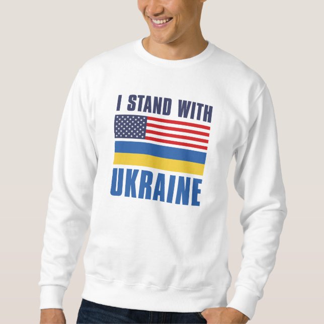 Jag står på Ukrainas sida Lång Ärmad Tröja (Framsida)