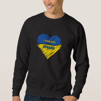 Jag står på Ukrainas sida Lång Ärmad Tröja