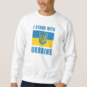Jag står på Ukrainas sida Lång Ärmad Tröja